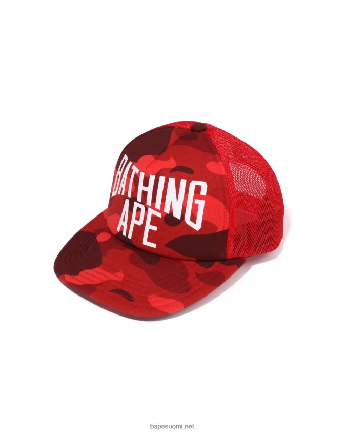 kirkkaan punainen miehet A Bathing Ape värillinen camo nyc logo verkkokorkki 8HT2D8536
