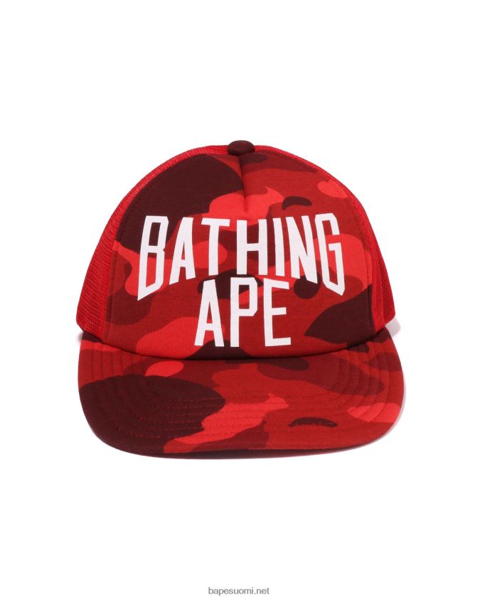 kirkkaan punainen miehet A Bathing Ape värillinen camo nyc logo verkkokorkki 8HT2D8536
