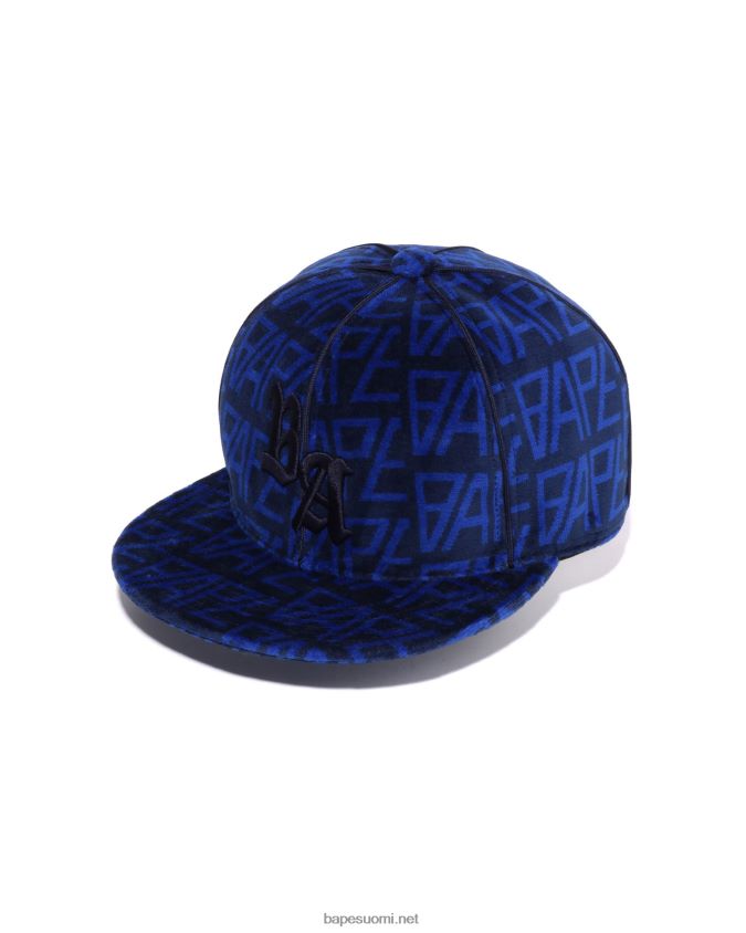 kuninkaallisen sininen miehet A Bathing Ape logo monogrammi veluurihattu 8HT2D8420