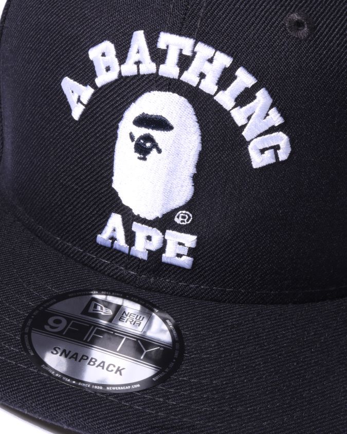 laivastonsininen miehet A Bathing Ape college new era snap back cap 8HT2D8576