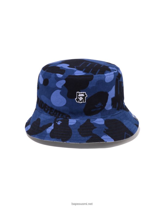 laivastonsininen miehet A Bathing Ape x undftd väri camo flanelli bucket hattu 8HT2D8519