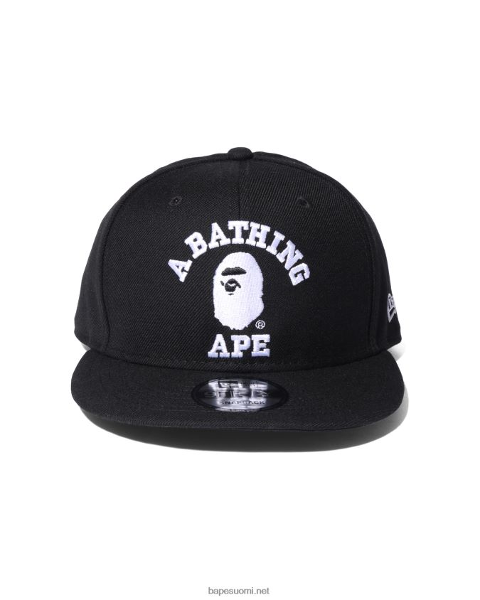 musta miehet A Bathing Ape college new era snap back cap 8HT2D8575
