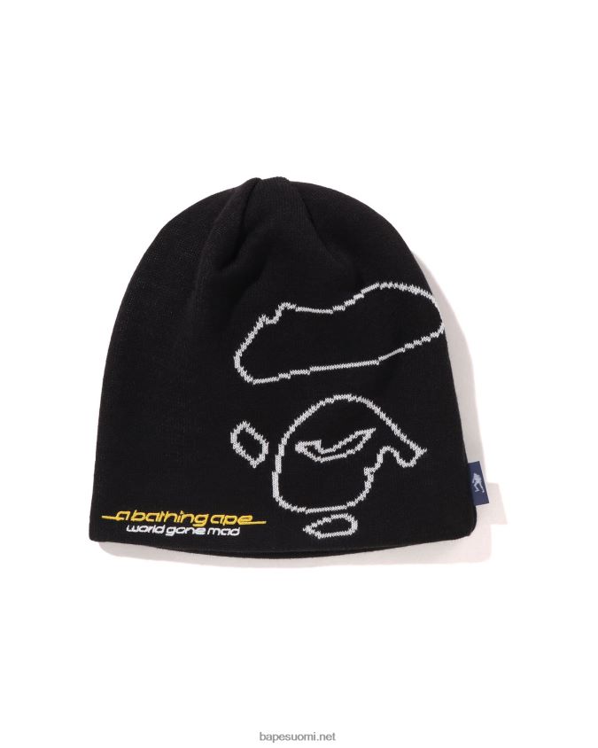 musta miehet A Bathing Ape kasvot neulottu lippalakki 8HT2D8496