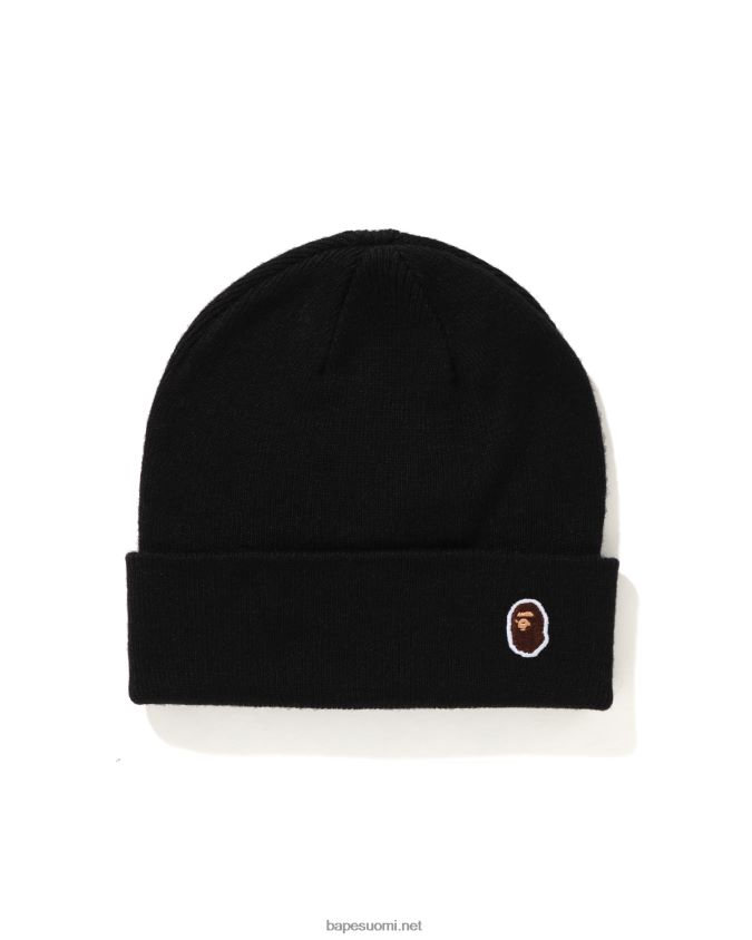 musta miehet A Bathing Ape pää yksipisteneulottu lippalakki 8HT2D8593