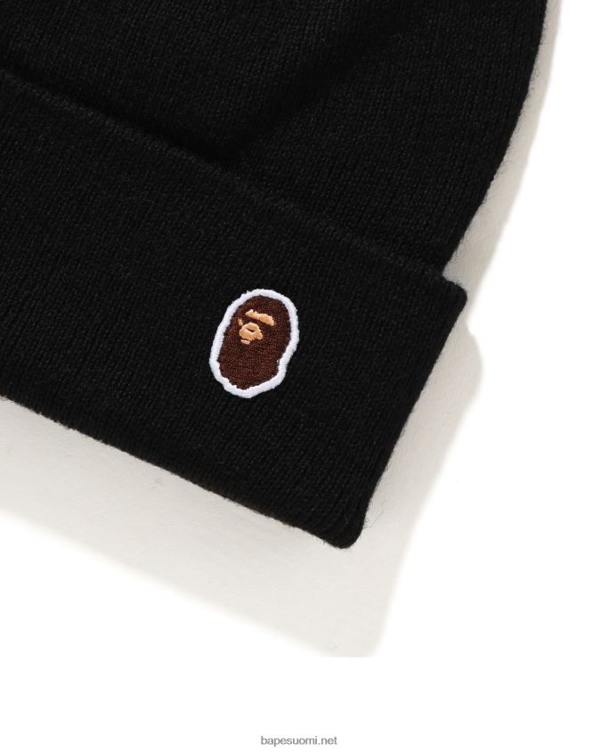 musta miehet A Bathing Ape pää yksipisteneulottu lippalakki 8HT2D8593