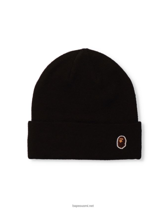 musta miehet A Bathing Ape pää yksipisteneulottu lippalakki 8HT2D8625
