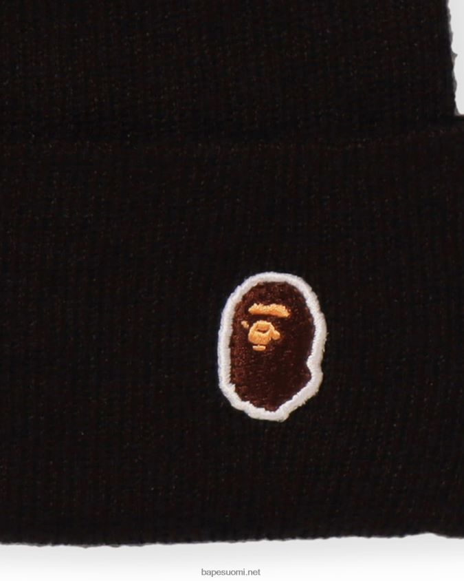 musta miehet A Bathing Ape pää yksipisteneulottu lippalakki 8HT2D8625