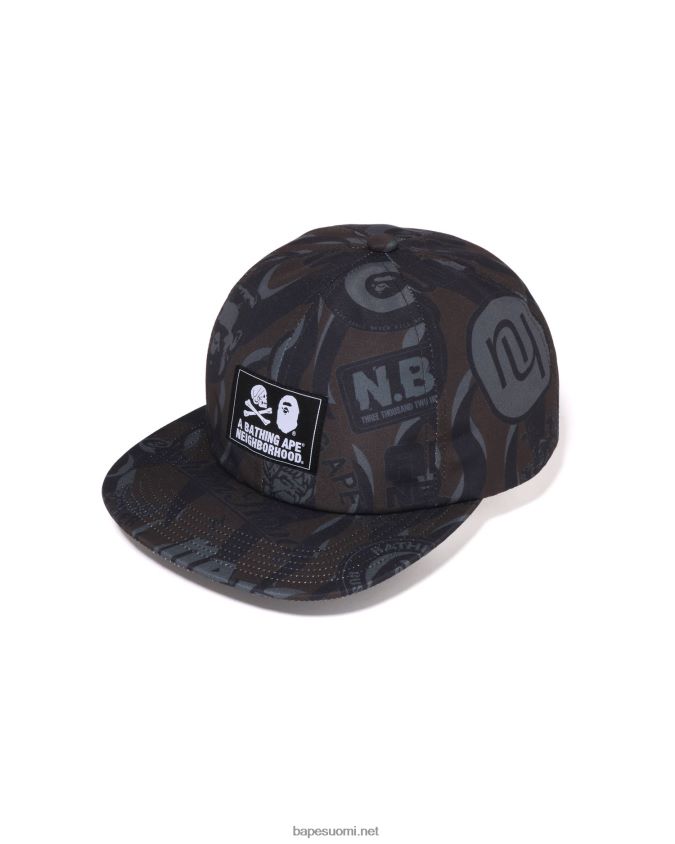 musta miehet A Bathing Ape x nbhd cap 8HT2D8505