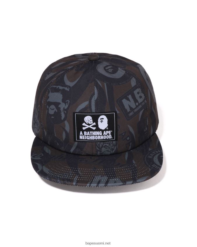 musta miehet A Bathing Ape x nbhd cap 8HT2D8505