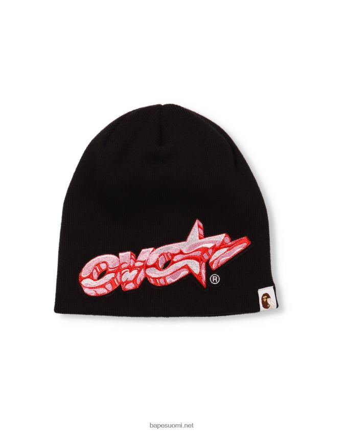 musta miehet A Bathing Ape x ovo neulottu lippalakki 8HT2D8652
