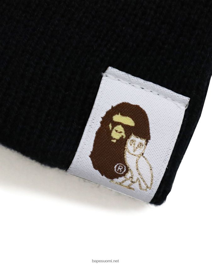 musta miehet A Bathing Ape x ovo neulottu lippalakki 8HT2D8652