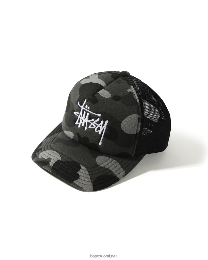 musta miehet A Bathing Ape x stussy trucker cap 8HT2D8582