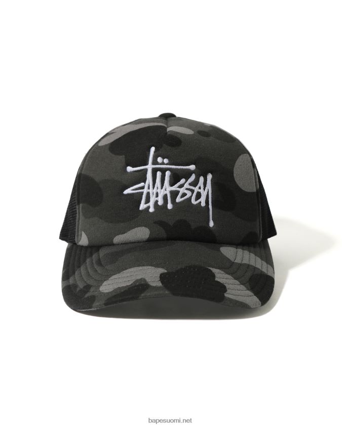 musta miehet A Bathing Ape x stussy trucker cap 8HT2D8582