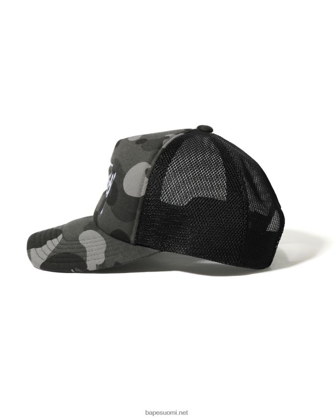 musta miehet A Bathing Ape x stussy trucker cap 8HT2D8582