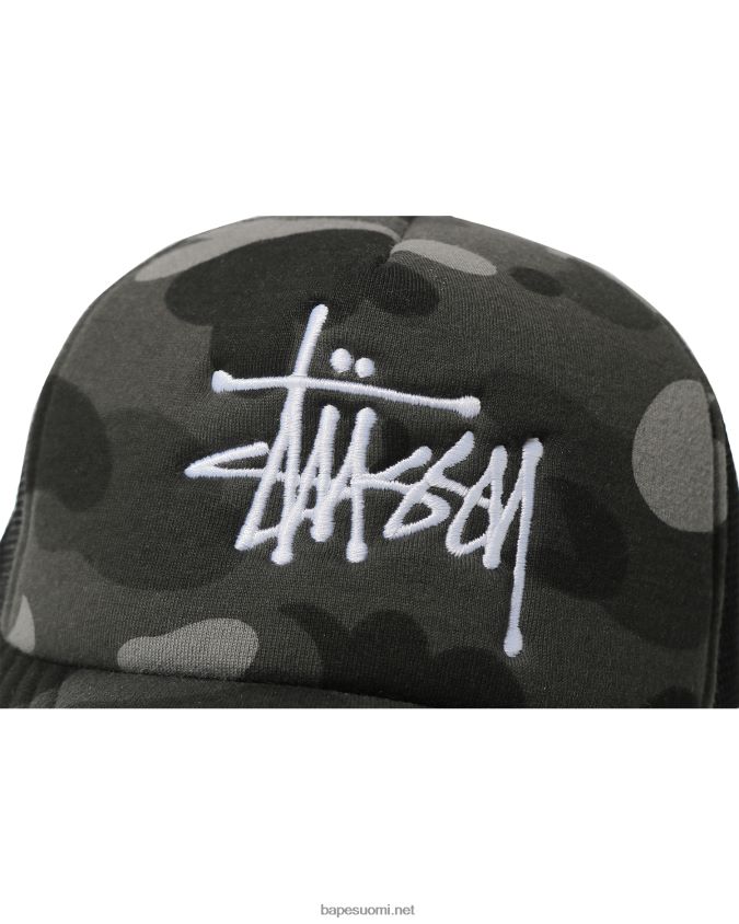 musta miehet A Bathing Ape x stussy trucker cap 8HT2D8582