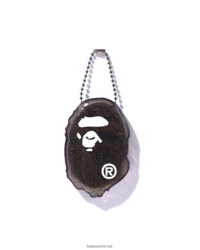 musta miehet A Bathing Ape pää kolikkokotelo 8HT2D8595