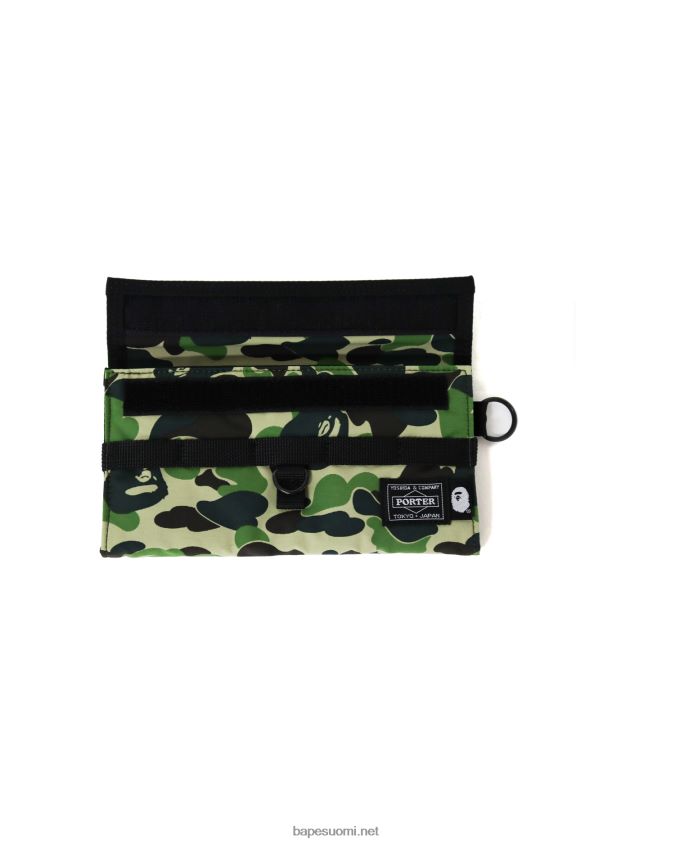 armeijan vihreä miehet A Bathing Ape porter abc camo pitkä lompakko 8HT2D8647