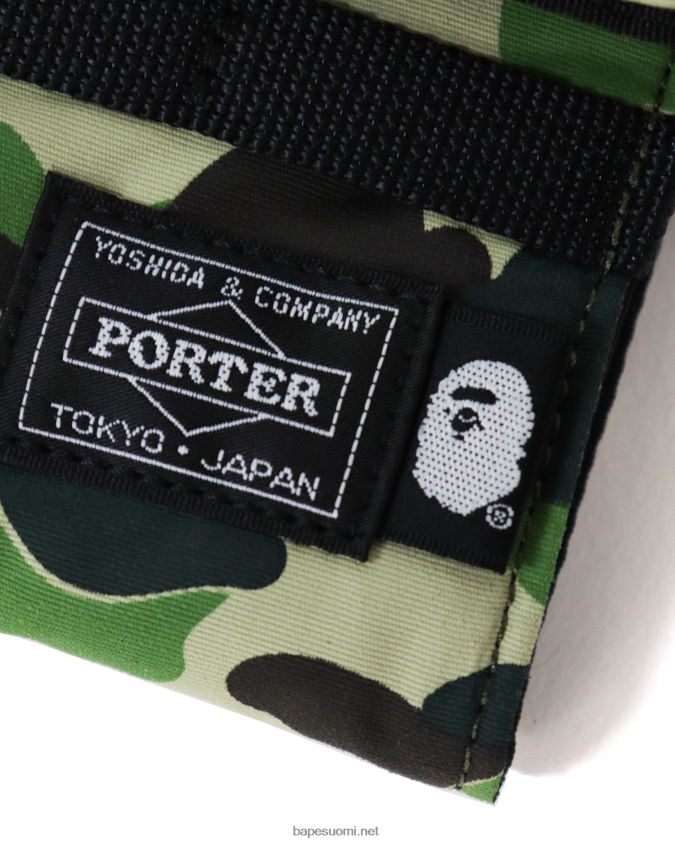 armeijan vihreä miehet A Bathing Ape porter abc camo pitkä lompakko 8HT2D8647