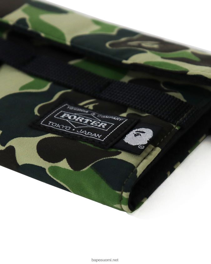 armeijan vihreä miehet A Bathing Ape porter abc camo pitkä lompakko 8HT2D8647