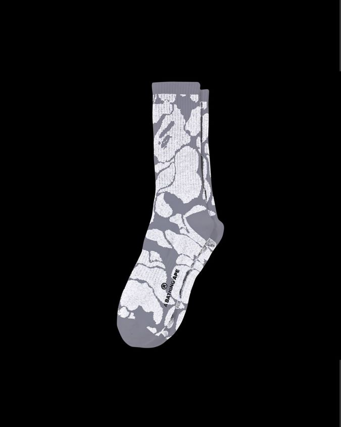 valkoinen miehet A Bathing Ape heijastavat camo-sukat 8HT2D8408