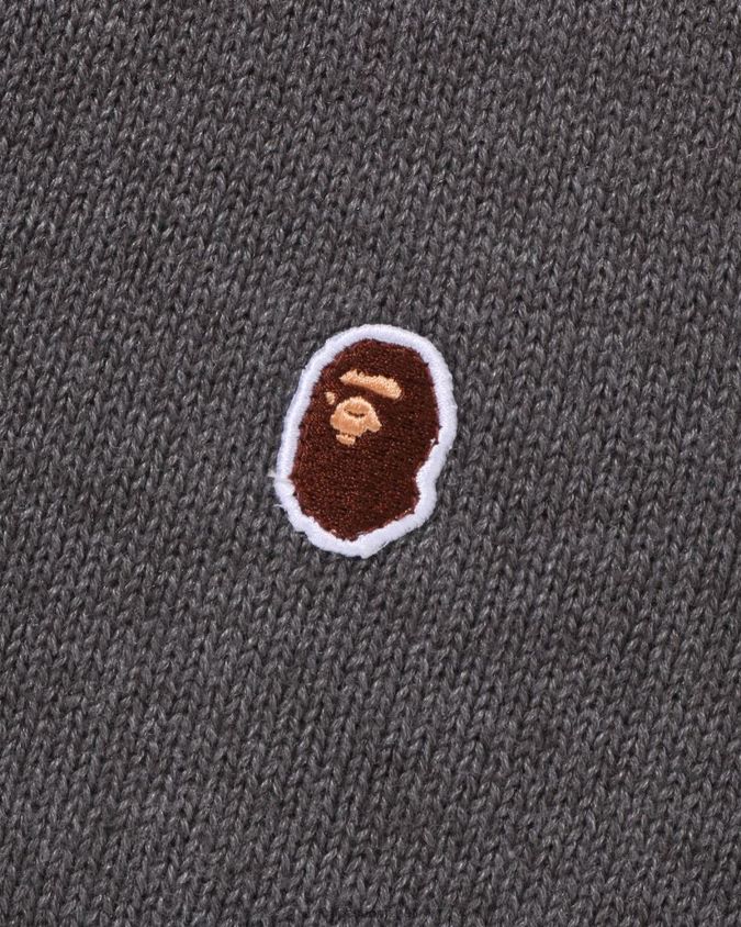 harmaa miehet A Bathing Ape pää yksipisteneulottu liivi 8HT2D8224