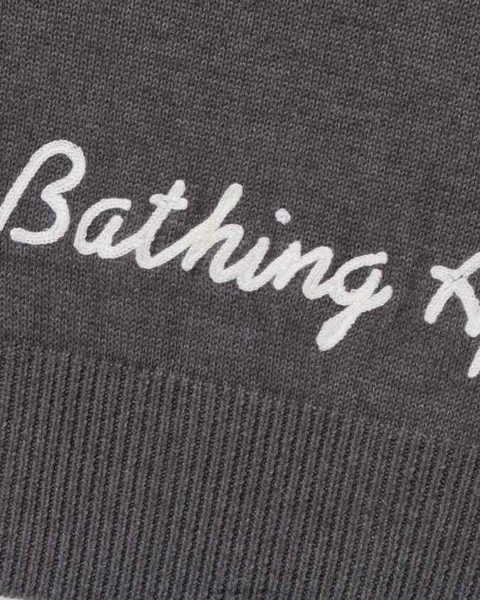 harmaa miehet A Bathing Ape pää yksipisteneulottu liivi 8HT2D8224