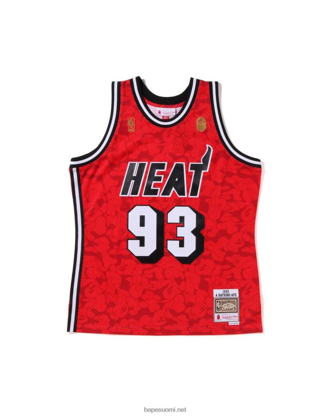 kirkkaan punainen miehet A Bathing Ape x m&n miami heat jersey toppi 8HT2D8364