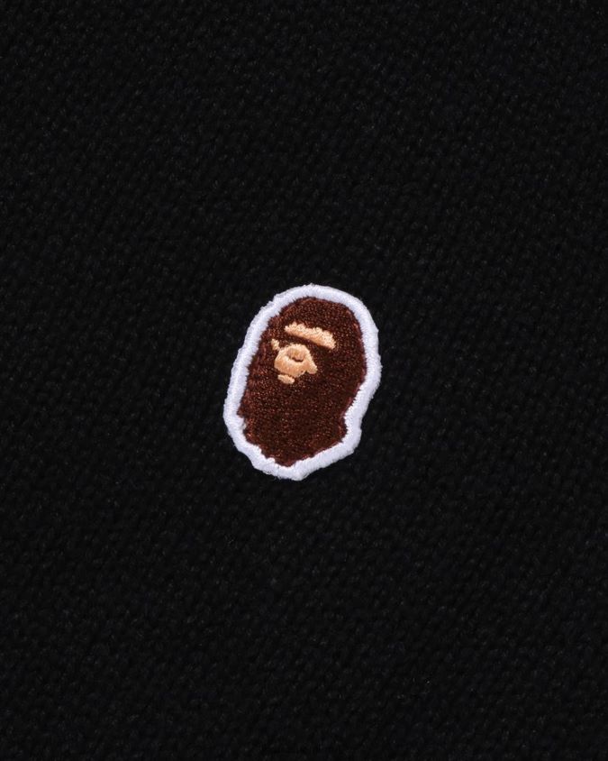 musta miehet A Bathing Ape pää yksipisteneulottu liivi 8HT2D8223