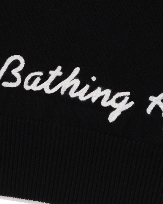 musta miehet A Bathing Ape pää yksipisteneulottu liivi 8HT2D8223