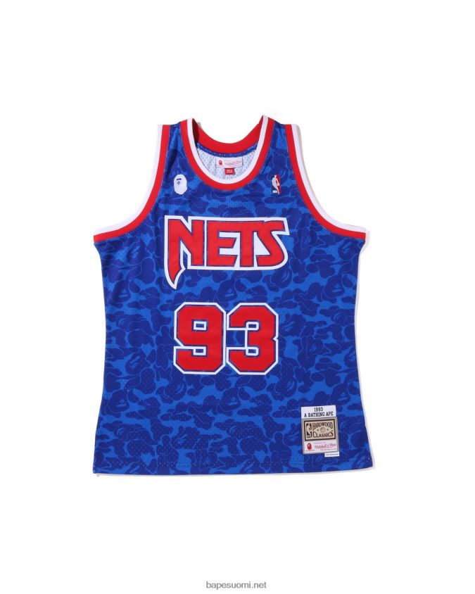 sininen miehet A Bathing Ape x m&n brooklyn nets tankkitoppi 8HT2D8363
