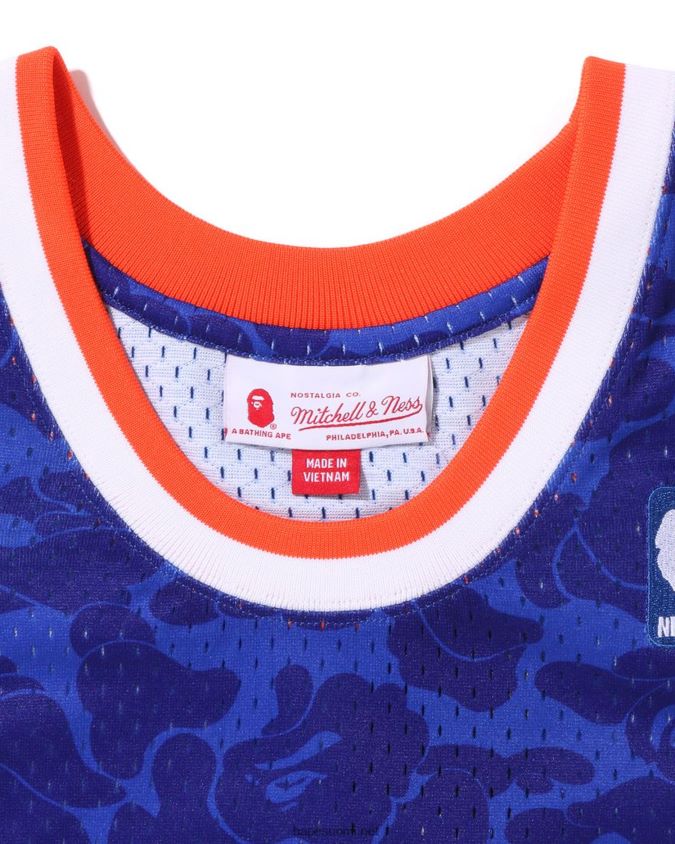 sininen miehet A Bathing Ape x m&n new york knicks toppi 8HT2D8374