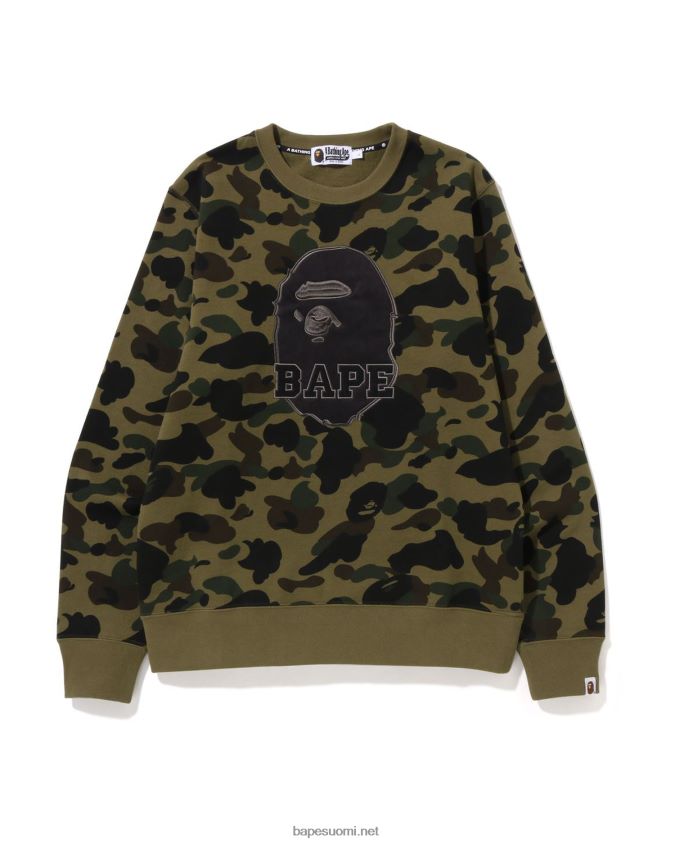 armeijan vihreä miehet A Bathing Ape 1. camo crewneck 8HT2D8366
