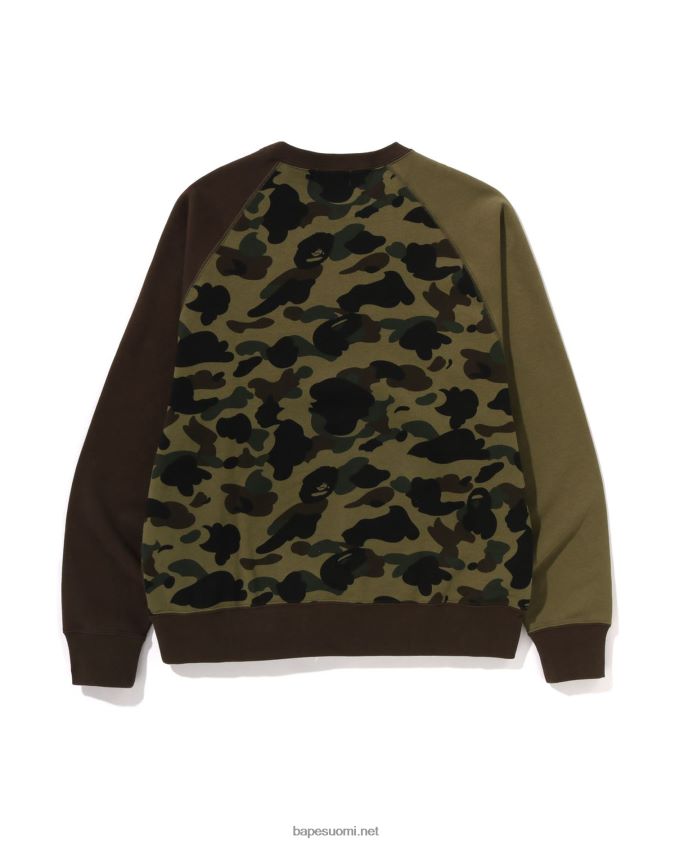 armeijan vihreä miehet A Bathing Ape 1. camo hullun rento istuvuus crewneck 8HT2D8286