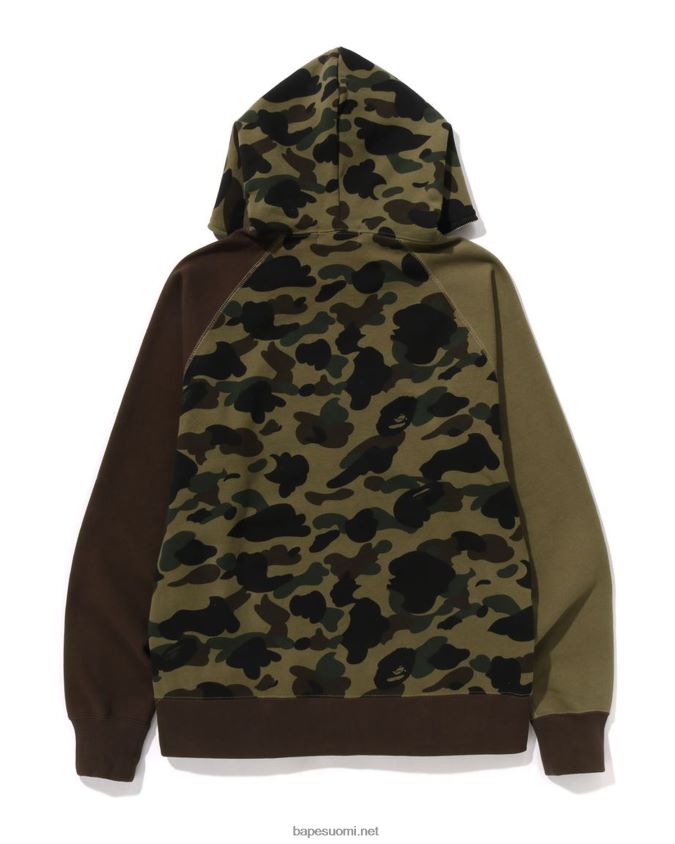 armeijan vihreä miehet A Bathing Ape 1st camo crazy college full zip huppari 8HT2D8254