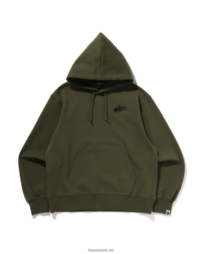 armeijan vihreä miehet A Bathing Ape logolla rennon istuva puserohuppari 8HT2D8334