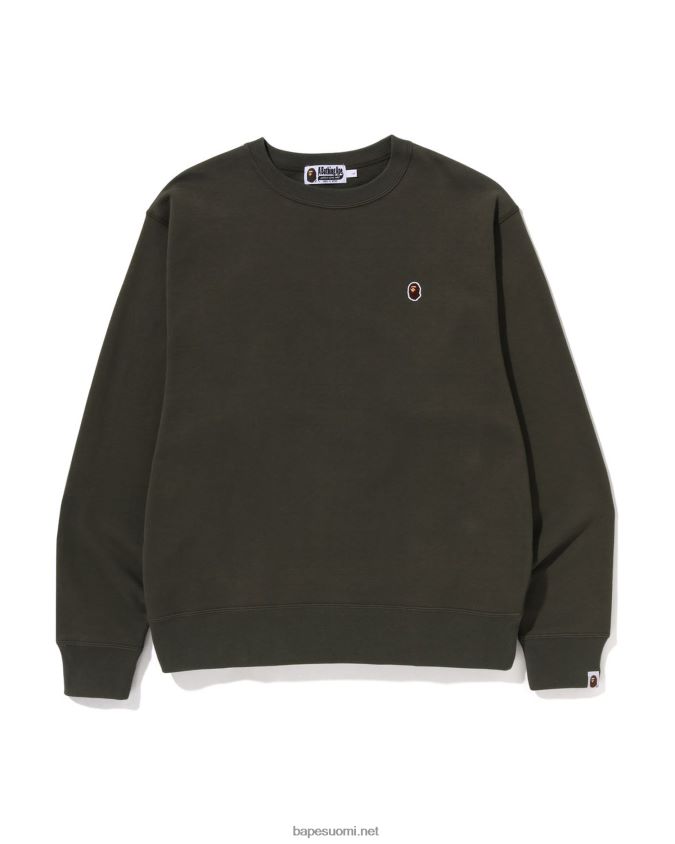 armeijan vihreä miehet A Bathing Ape pään yhden pisteen rento istuvuus crewneck 8HT2D8307