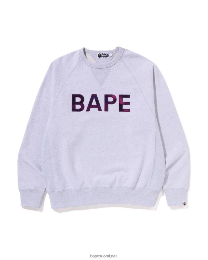 harmaa miehet A Bathing Ape Patch rento istuvuus crewneck 8HT2D8295