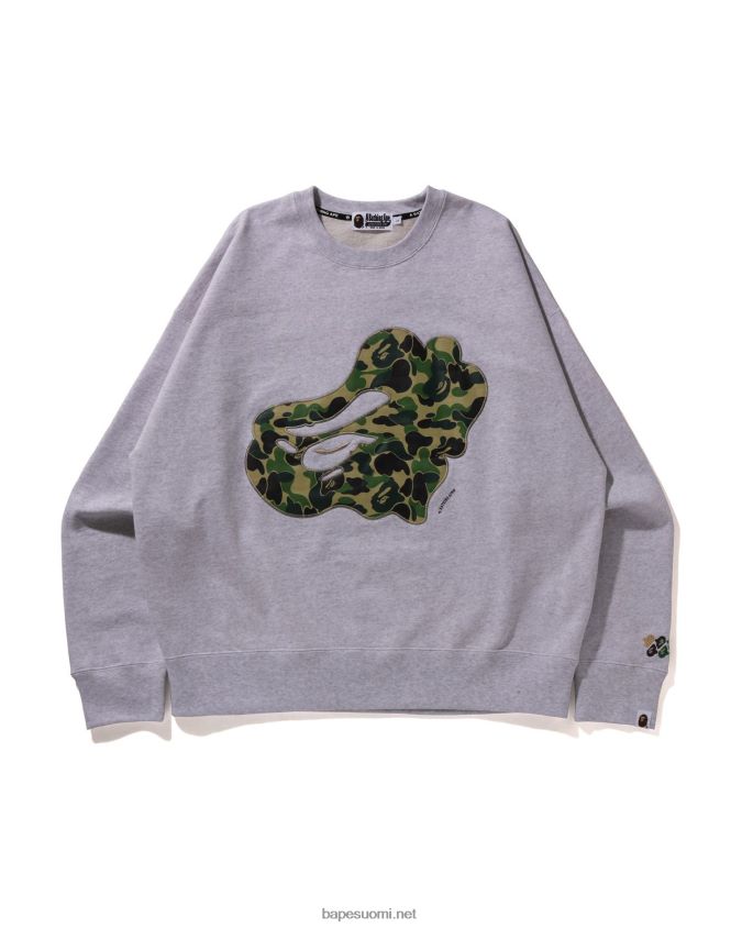 harmaa miehet A Bathing Ape abc camo patch rento istuvuus crewneck 8HT2D8200