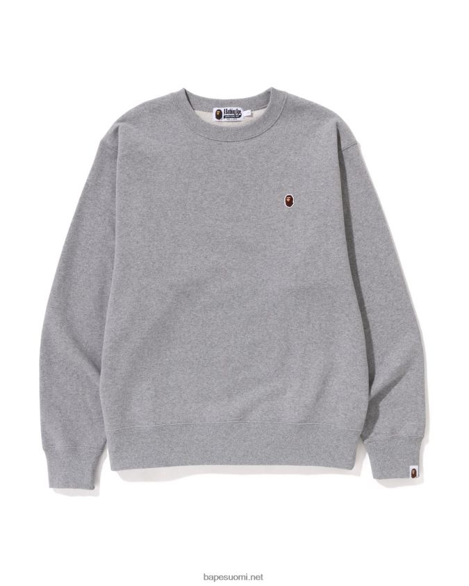 harmaa miehet A Bathing Ape pään yhden pisteen rento istuvuus crewneck 8HT2D8308