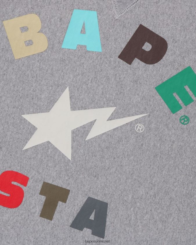 harmaa miehet A Bathing Ape pyöreä kaula 8HT2D8360