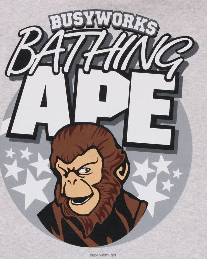harmaa miehet A Bathing Ape rennosti istuva neulehuppari 8HT2D8285