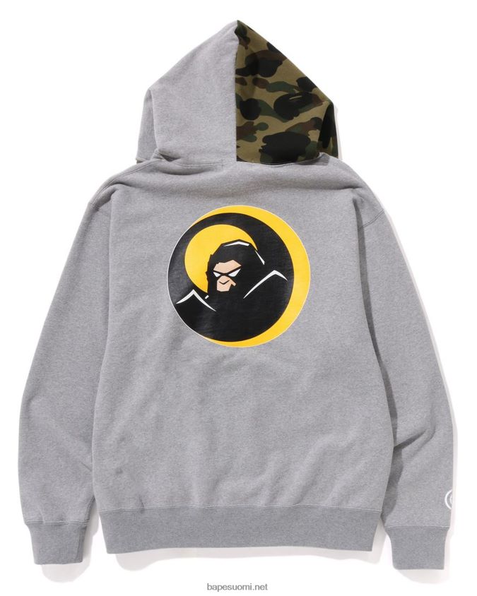 harmaa miehet A Bathing Ape shadow rennon istuvuuden koko vetoketjullinen huppari 8HT2D8180