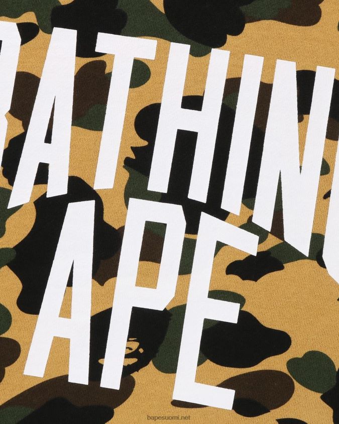 keltainen miehet A Bathing Ape 1. camo hullun rento istuvuus crewneck 8HT2D8287