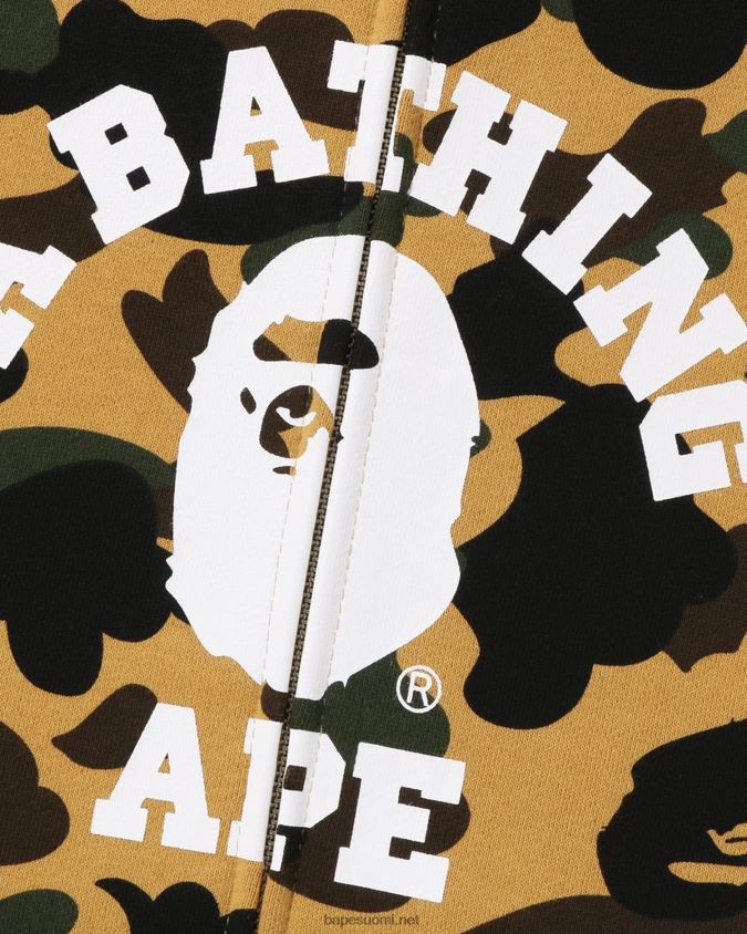 keltainen miehet A Bathing Ape 1st camo crazy college full zip huppari 8HT2D8255