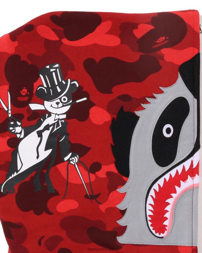 kirkkaan punainen miehet A Bathing Ape värillinen camo panda täysi vetoketjullinen huppari 8HT2D8188