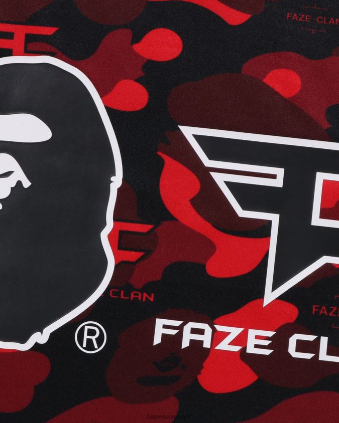 kirkkaan punainen miehetbape x faze klaanin jääkiekkopaita 8HT2D8262