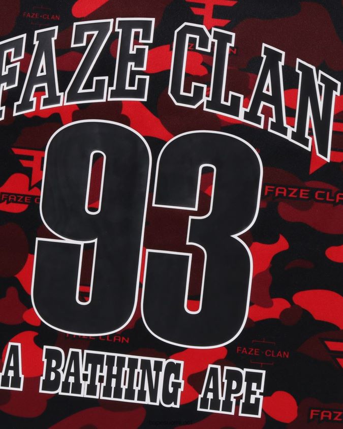 kirkkaan punainen miehetbape x faze klaanin jääkiekkopaita 8HT2D8262
