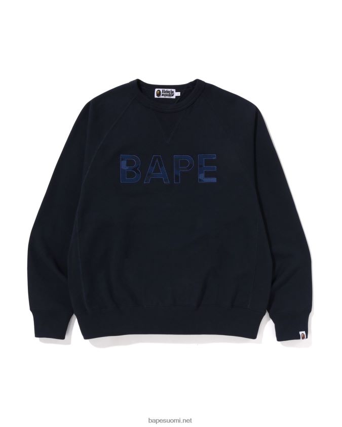 laivastonsininen miehet A Bathing Ape Patch rento istuvuus crewneck 8HT2D8296