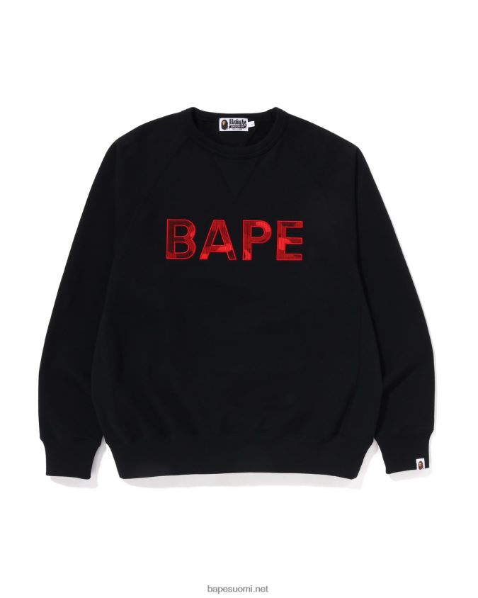 musta miehet A Bathing Ape Patch rento istuvuus crewneck 8HT2D8293