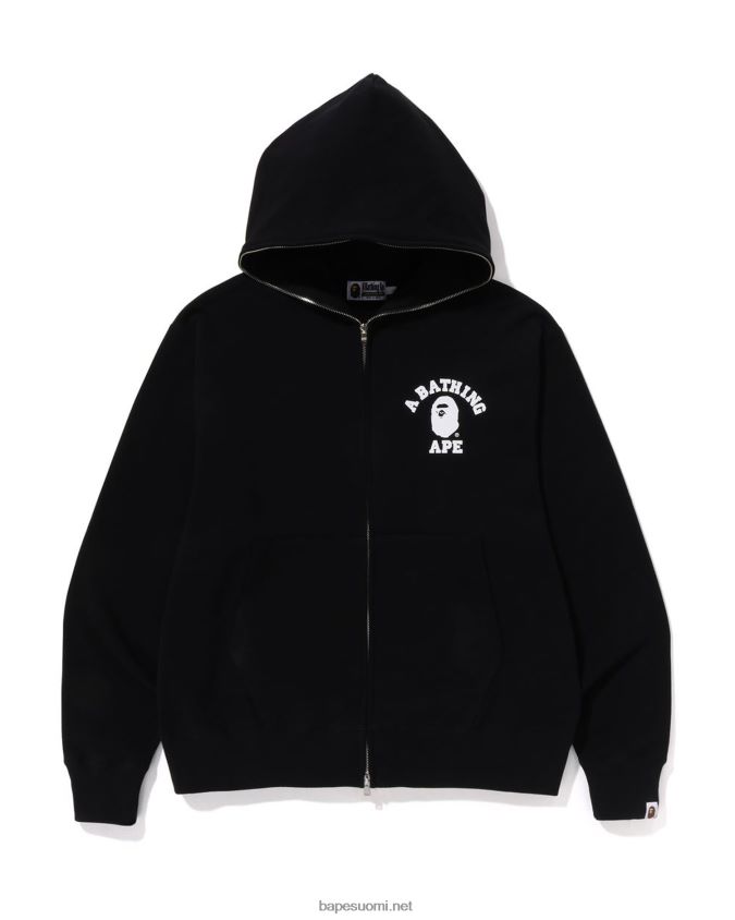 musta miehet A Bathing Ape college rennon istuvuuden koko vetoketjullinen huppari 8HT2D8232